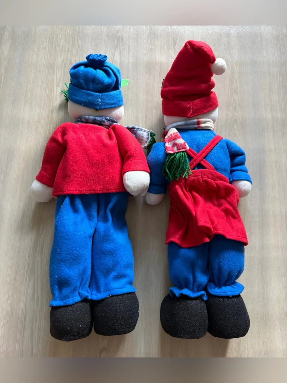 Vintage Snowman Pair 24” His and Hers Fleece Outfit Weighted